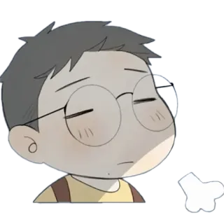 😤 9ccec88e cartoon, character, glasses, boy, cute, sticker telegram sticker
