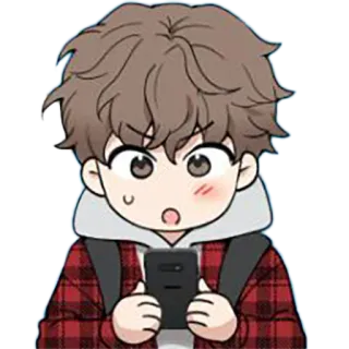😲 d0570760 anime, cartoon, boy, character, phone telegram sticker