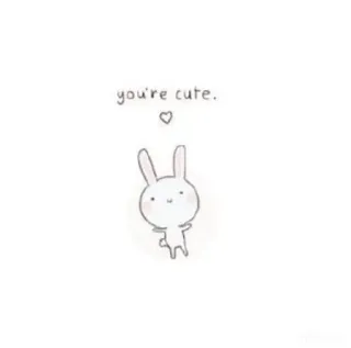 🌟 0e84a23f you're cute. 可爱, 兔子, 迷人, 心, 动物, 卡通 telegram sticker