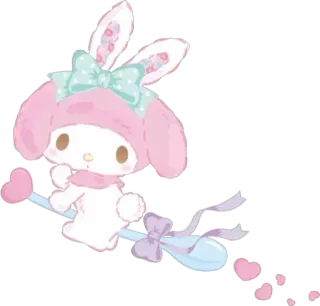 💘 488217b5 My Melody My Melody, 三丽鸥, 可爱, 卡哇伊, 兔子, 爱心, 粉彩 telegram sticker