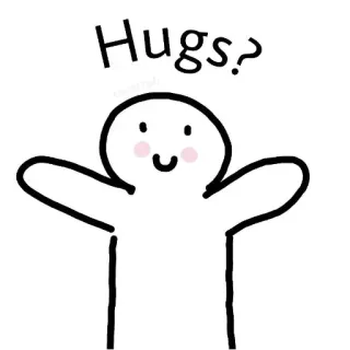 🫂 6d9a2718 Hugs? 拥抱, 火柴人, 可爱, 卡通, 爱, 问候, 友好 telegram sticker