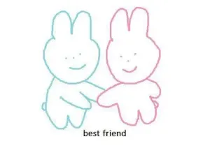 🌟 e65c1eed best friend 兔子, 最好的朋友, 友谊, 可爱, 小兔子, 卡通 telegram sticker