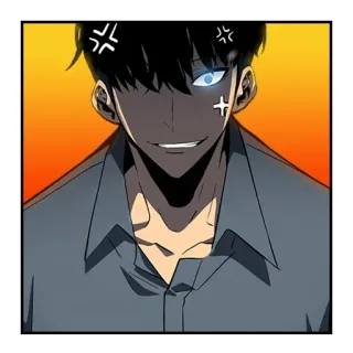 😠 4710d414 Аниме, Манга, Злой, Мужской, Портрет whatsapp sticker