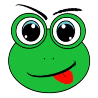 😫 16713a69 Frosch, Cartoon, Tier, niedlich, grün, Gesicht whatsapp sticker