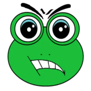 😔 36123233 Frosch, Tier, Cartoon, Grün, Amphibie, Lustig, Niedlich whatsapp sticker