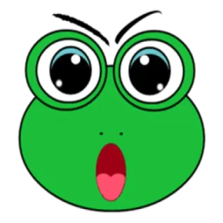 😩 e728a035 Frosch, Tier, Cartoon, Gesicht, Grün, Augen, Mund whatsapp sticker