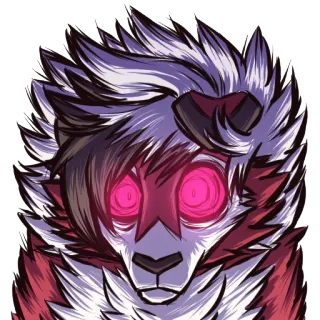 🌕 6a6f9581 Фурри, Животное, Существо, Монстр, Розовые глаза, Мультфильм telegram sticker