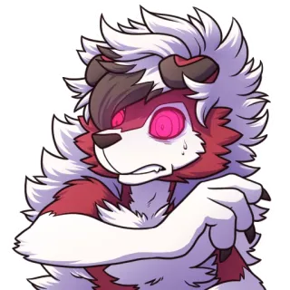 😮 6e9e85f3 Мультик, Животное, Фурри, Загипнотизированный, Собака, Розовые глаза telegram sticker