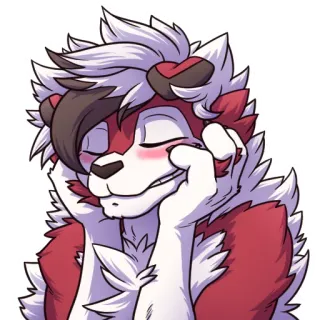 ☺️ a8a5c22c покемон, ликанрок, милый, пушистый, улыбающийся telegram sticker