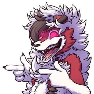 👏 cb005417 Фурри, Указывает, Мультфильм, Животное, Улыбается, Антропоморфный telegram sticker