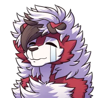 😂 f8f60d4e фурри, плачет, собака, мультфильм, милый telegram sticker