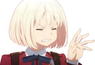 😈 4b970d8b anime, girl, angry, expression, smug, confident, character, cute telegram sticker