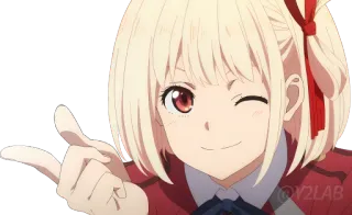 😉 5f93d960 anime, wink, girl, smile telegram sticker