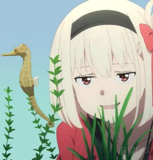 🤿 96398583 anime, sea horse, character, cheerful, girl, cartoon telegram sticker