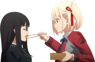 🥢 b4075556 anime, food, eating, sushi, girls telegram sticker