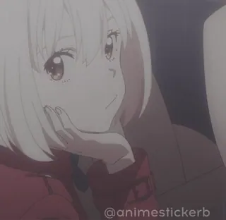 😒 14362ea8 @animestickerb anime, sticker, animesticker, meisje, lief, animatie telegram sticker