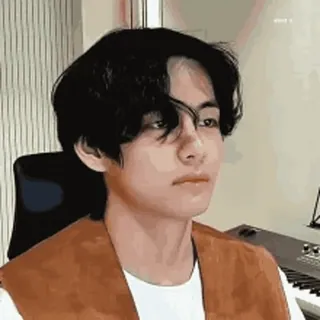 🎈 0075326f V V, BTS, K-pop, Певец, Знаменитость, Корейская поп-музыка telegram sticker