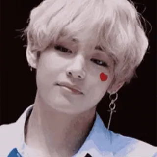 🎈 80344198 V kpop, певец, айдол, азиатский, сердце, bts, k-pop telegram sticker