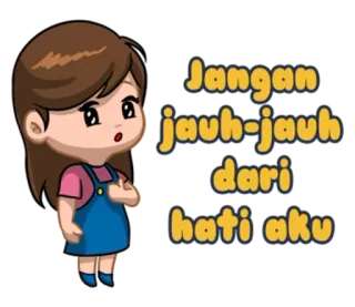 🥺 0c8213ae Jangan jauh-jauh dari hati aku Cartoon, Liebe, Zuneigung, Niedlich, Mädchen, Nachricht telegram sticker