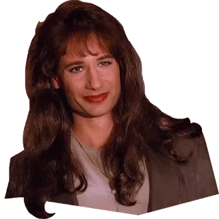 😏 815becd3 David Duchovny Twin Peaks actor, man, woman, hair, makeup, crossdressing whatsapp sticker