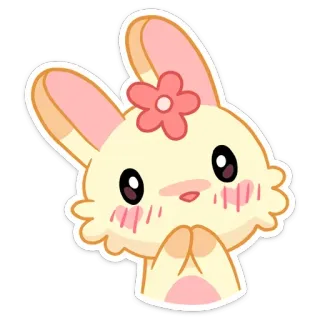 ☺️ 759d2ba0 うさぎ, 可愛い, 動物, ステッカー, カワイイ telegram sticker