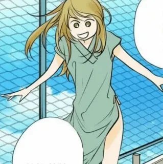 🍘 07063135 женщина, девушка, мультфильм, персонаж, улыбка, платье, женский telegram sticker