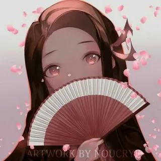 ⛓ 449ab391 Nezuko Kamado Demon Slayer ARTWORK BY NOUCRYP anime, nezuko, demon slayer, fan, girl, pink telegram sticker