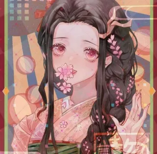 ⛓ 586fb3b5 Nezuko Kamado Demon Slayer anime, demon slayer, nezuko, cute, manga, kawaii, anime girl telegram sticker