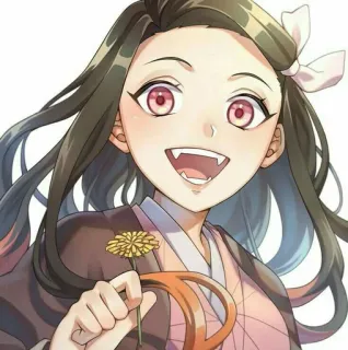 ⛓ 7ca6057c Nezuko Kamado Demon Slayer anime, manga, nezuko, demon slayer, character, cute, flower, girl telegram sticker