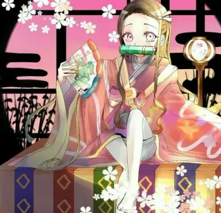 ⛓ d7902888 Nezuko Kamado Demon Slayer anime, manga, nezuko, demon slayer, japanese, girl, fan telegram sticker