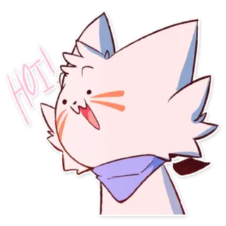 🙋 12df1722 HOT! 고양이, 핫, 귀여운, 카와이, 동물, 만화, 스티커 telegram sticker