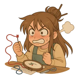 😤 45996bf8 rabbia, cucito, frustrazione, artigianato, ricamo, ricamo telegram sticker