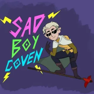 😎 40516c72 Hunter The Owl House SAD BOY COVEN охотник, sad boy coven, the owl house, анимированный, мультфильм, волшебник, посох telegram sticker