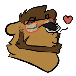 😘 224f8c86 สัตว์, หัวใจ, น่ารัก, แว่นตา, ภาพเหมือน, การ์ตูน telegram sticker