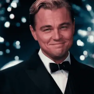 🍸 266f772f Jay Gatsby The Great Gatsby leo, leonardo dicaprio, gatsby, lächeln, film whatsapp sticker