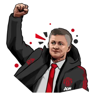 ✊ ef571211 Ole Gunnar Solskjær fútbol, Manchester United, entrenador, fútbol, Premier League telegram sticker