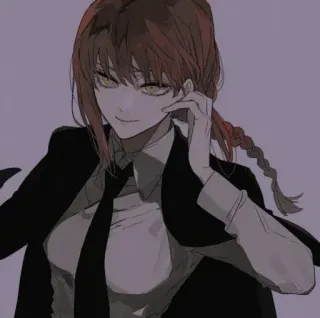 🔗 601513b4 Makima Chainsaw Man 애니메이션, 마키마, 체인소 맨, 여자, 캐릭터 telegram sticker