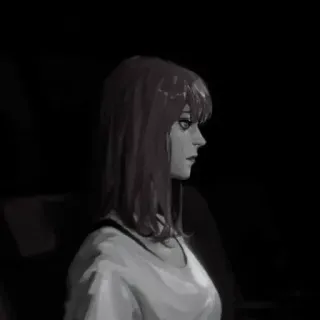 🔗 80cf9cf1 여자, 인물사진, 소녀, 미술, 일러스트, 단색 telegram sticker