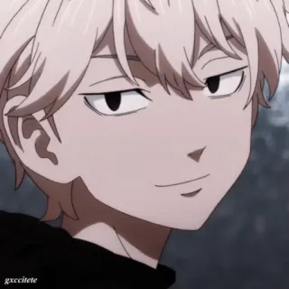 😺 0959a5ce Mikey Tokyo Revengers Mikey, Tokyo Revengers, Anime, Postać, Blond Włosy, Uśmieszek telegram sticker