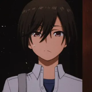 ✨ 5b00fd57 Anime, Garçon, Triste, Uniforme scolaire, Personnage, Manga whatsapp sticker