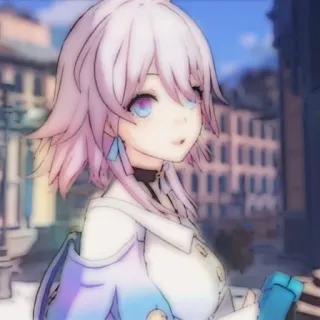 💌 171dbefc 动漫, 女孩, 粉色头发, 角色, 插画, 数字艺术 telegram sticker