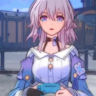 💌 8d133f42 动漫, 女孩, 紫色头发, 相机, 可爱 telegram sticker