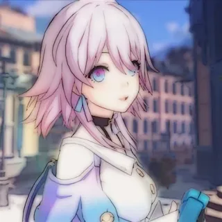 💌 bd33b77b 动漫女孩, 粉色头发, 蓝色眼睛, 角色 telegram sticker