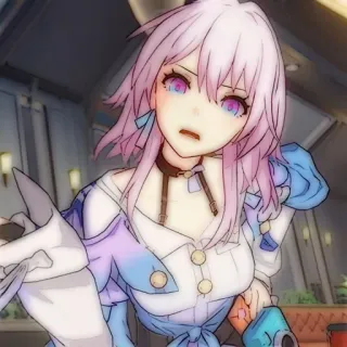 💌 fa2462da 动漫, 角色, 粉色头发, 紫色眼睛, 女孩 telegram sticker