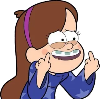🖕 46797d21 Mabel Pines Gravity Falls Mabel Pines, Gravity Falls, Kreskówka, Środkowy palec, Obraźliwe telegram sticker