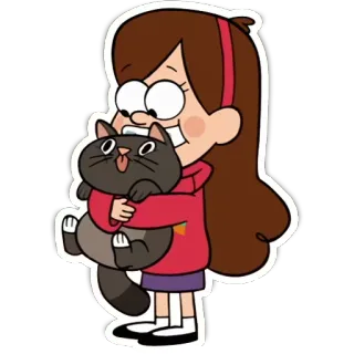 🐱 5f79d00a Mabel Gravity Falls kreskówka, animacja, postać, kot, Mabel, Gravity Falls telegram sticker
