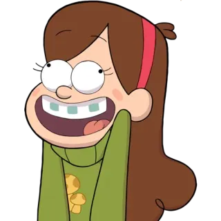 😜 6d8ea27d Mabel Pines Gravity Falls kreskówka, animacja, śmieszne, szczęśliwy, postać telegram sticker