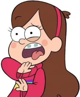 😷 884303c4 Mabel Pines Gravity Falls Mabel, Gravity Falls, kreskówka, wyraz twarzy, zszokowany telegram sticker