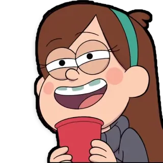 🌝 8a6b68e8 Mabel Pines Gravity Falls Kreskówka, Mabel, Gravity Falls, Śmieszne, Picie telegram sticker