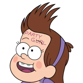 😎 9e61ac32 PARTY GURL kreskówka, impreza, dziewczyna, postać, naklejka telegram sticker